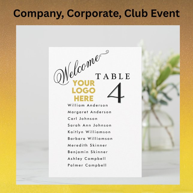 Convites Business Logo Table Event Seating Plan Cards  (Criador carregado)