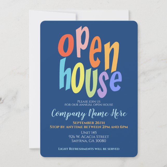 Convites Business Open House Modern (Frente)