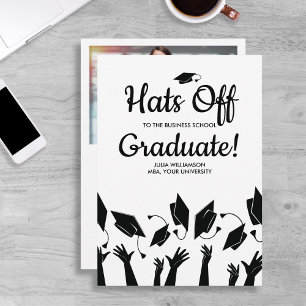 Convites Business School Graduation Photo Hats Off Party