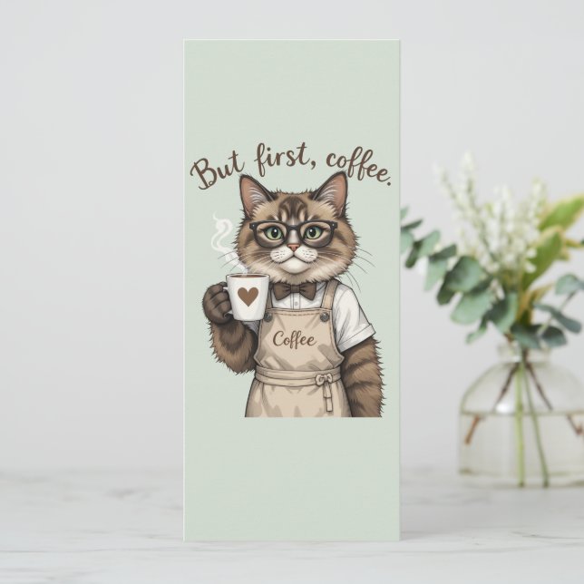 Convites But First, Coffee Cat (Em pé/Frente)