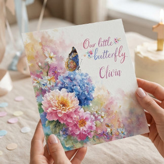 Convites Butterfly 1st Birthday Invitation Pink Floral