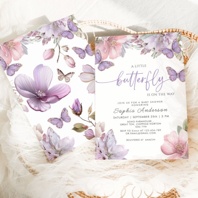 Convites Butterfly Baby Shower  (Criador carregado)