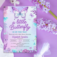 Butterfly Baby Shower for Girl | Pink & purple