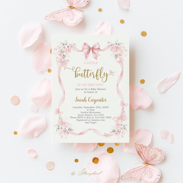 Convites Butterfly Baby Shower Girl Invitation (Criador carregado)