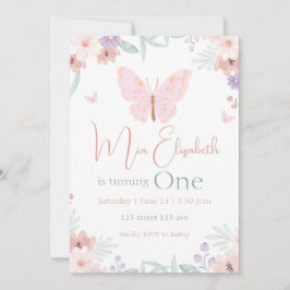 Convites Butterfly Birthday