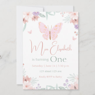 Convites Butterfly Birthday