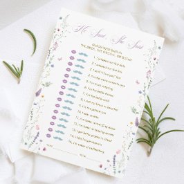 Convites Butterfly Bridal Shower He Said She Said Game Card