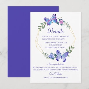 Convites Butterfly Detalhes do Casamento Borboletas Blue Fl