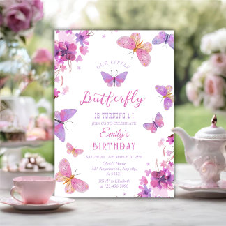 Convites Butterfly First Birthday
