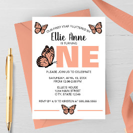 Convites Butterfly First Birthday Invitation