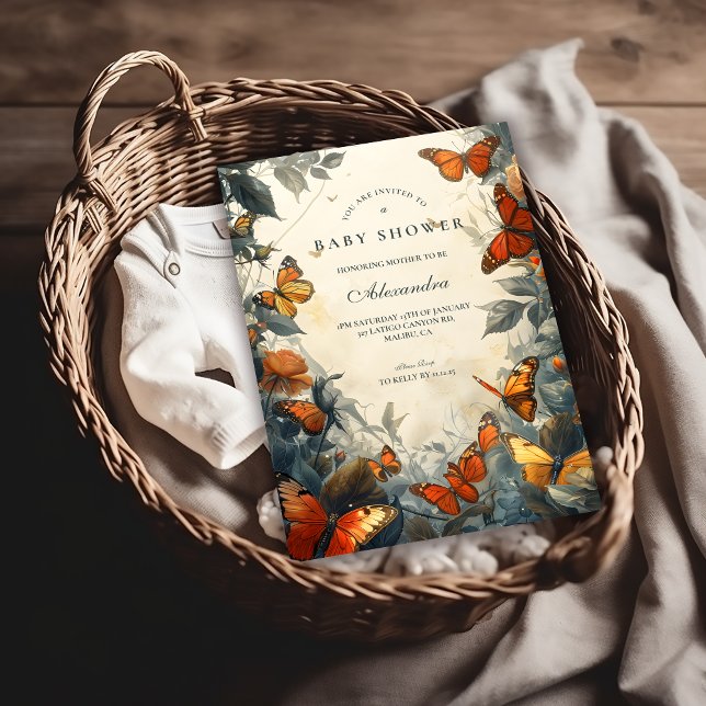 Convites Butterfly Garden Baby Shower (Criador carregado)