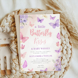 Convites Butterfly Kisses Wishes elegant classy stylish 