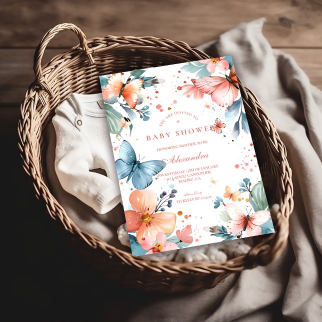 Convites Butterfly Meadow Baby Shower (Criador carregado)