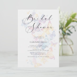 Convites Butterfly Pastel Bridal Shower Invitation