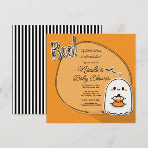 Convites BUU! Chás de Bebê do Pequeno Fantasma de Halloween