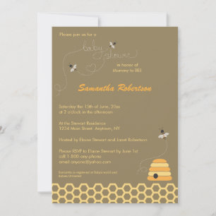Convites Buzzing Bees Baby Shower Invitation
