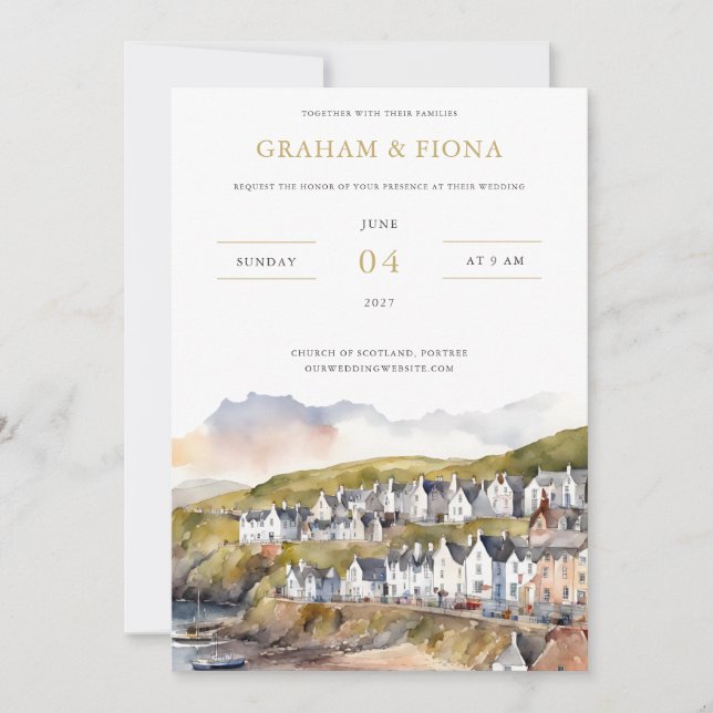 Convites By the Sea Watercolor Invitation (Frente)