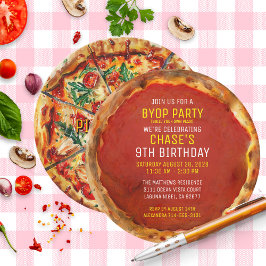Convites BYOP Construa Sua Própria Pizza Festa de Aniversár