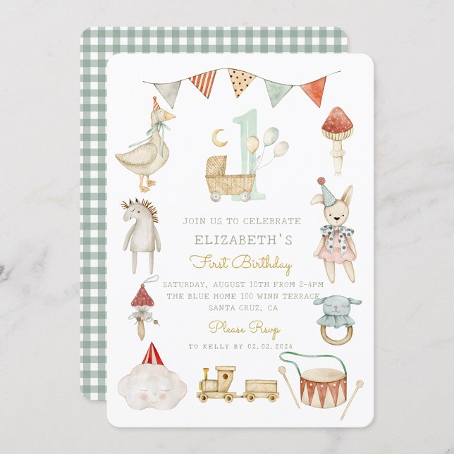 Convites Cabana de Cogumelos da Floresta Brinquedos Antigos (Criador carregado)