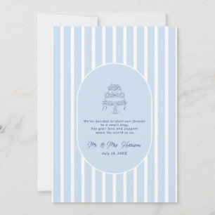 Convites Cabana Listrada Azul Casamento Minimalista