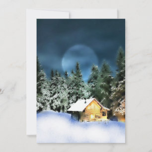 Convites Cabana Rústica de Troncos Lua Cheia