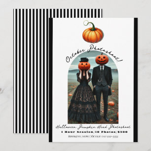 Convites Cabeça de Abóbora Halloween Outono Fotografia Foto
