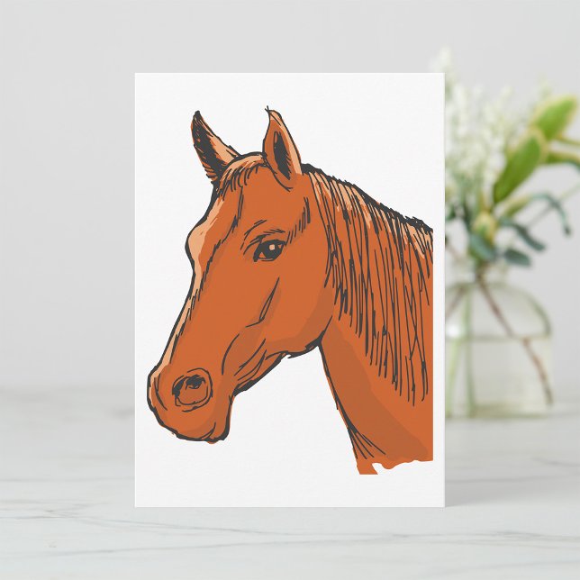 Convites Cabeça de Cavalo Fazenda Animal Marrom (Criador carregado)