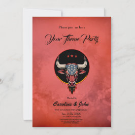 Convites Cabeça de touro Patriótica, um touro Americano.