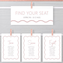 Convites Cabeçalho do Gráfico Sentado Placa Wavy Rosa Espel