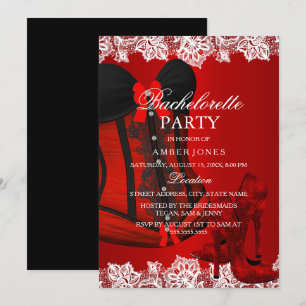 Convites Cabeçalhos do Sparkle Vermelho e Festa de solteira