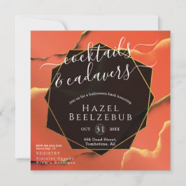 Convites Cabeças-coquetéis de Halloween Cadavers Ouro