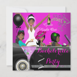 Convites Cabeças de Carro de Limo, Diversão Rosa, festa de 