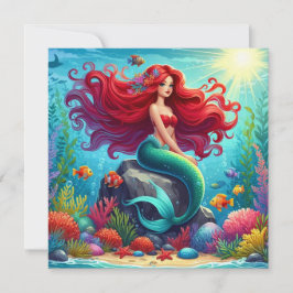 Convites Cabelo vermelho de sereia