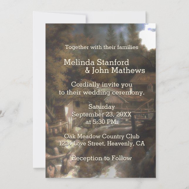 Convites Cabina de País Rústico (Frente)