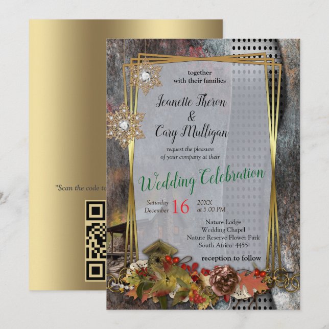 Convites Cabina de Pedra da Família Russa (Frente/Verso)