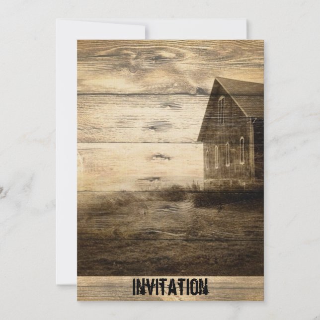Convites cabine primitiva do país da casa da quinta do país (Frente)