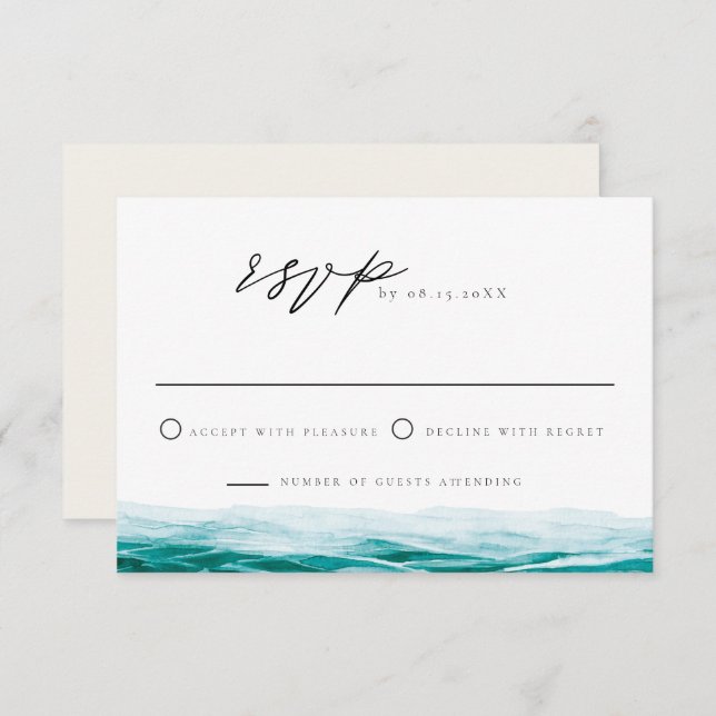 Convites Cabo Mexico Ocean Beach Tropical RSVP Card (Frente/Verso)