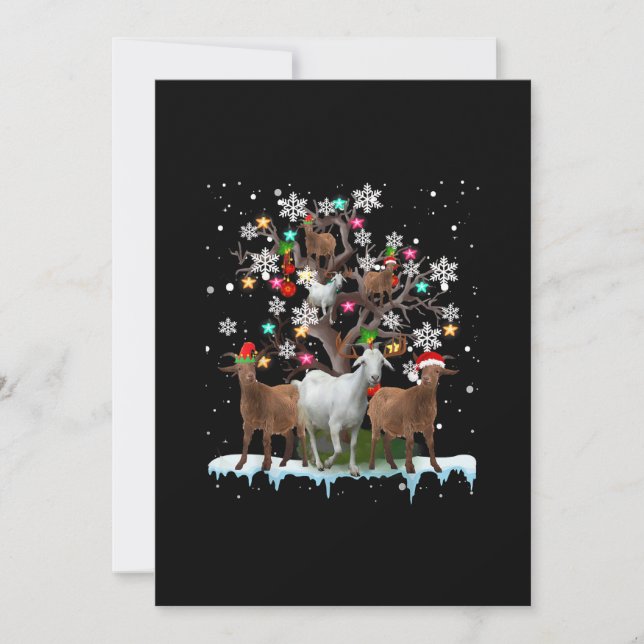 Convites Cabra de Natal na Árvore Amante de Cabra do Papai  (Frente)