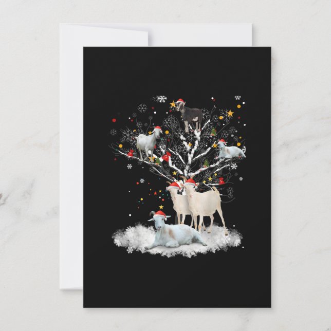 Convites Cabrito De Natal Na Árvore Presente Divertido Para (Frente)
