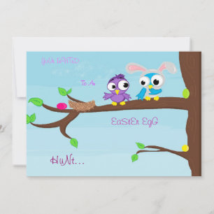 Convites Caça ao ovo de Páscoa de Bird-Bunny