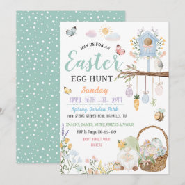 Convites Caça ao Ovo de Páscoa Pastel com Gnomos
