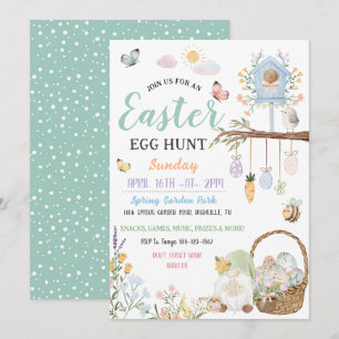 Convites Caça ao Ovo de Páscoa Pastel Gnomos 