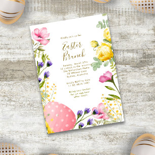 Convites Caça ao Ovo Floral e Páscoa Brunch