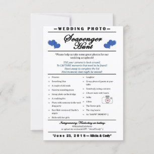 Convites Caça ao Tesouro de Fotos de Casamento