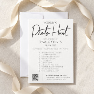 Convites Caça ao Tesouro de Fotos de Casamento Código QR