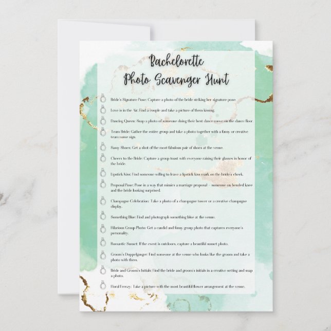 Convites Caça ao Tesouro de Fotos para Despedida de Solteir (Frente)