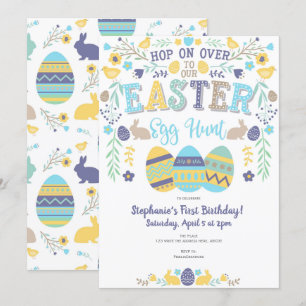 Convites Caça aos ovos de Páscoa, Primavera, Bunny, Festa