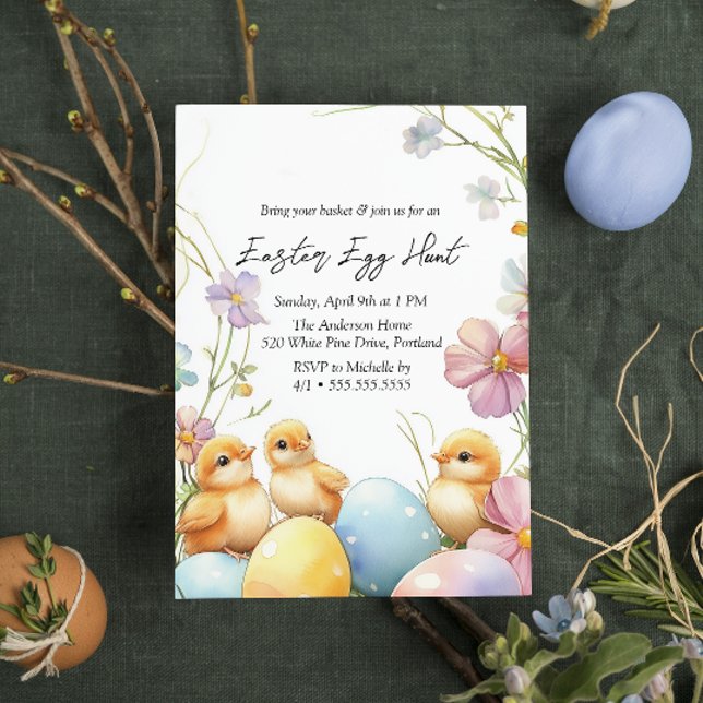 Convites Caça aos Ovos e Floral (Criador carregado)