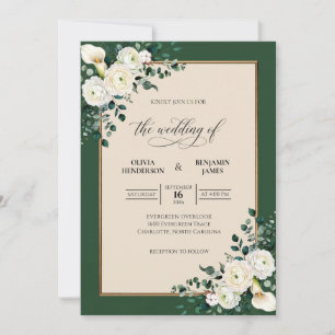 Convites Caça Branco Folhagem Eucalipto Casamento