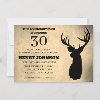 Convites Caça de Aniversário de 30 anos do Buck Lendário